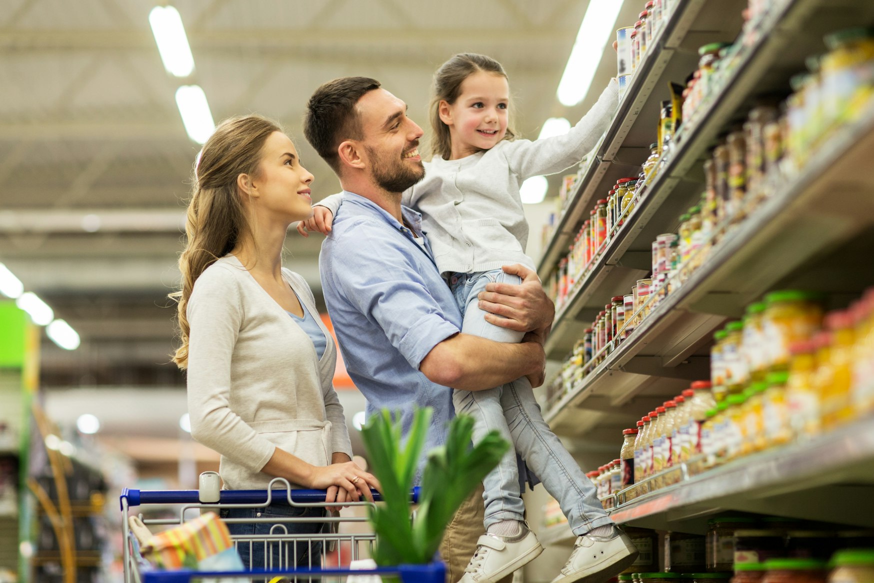 Family shopping in Supermarket
